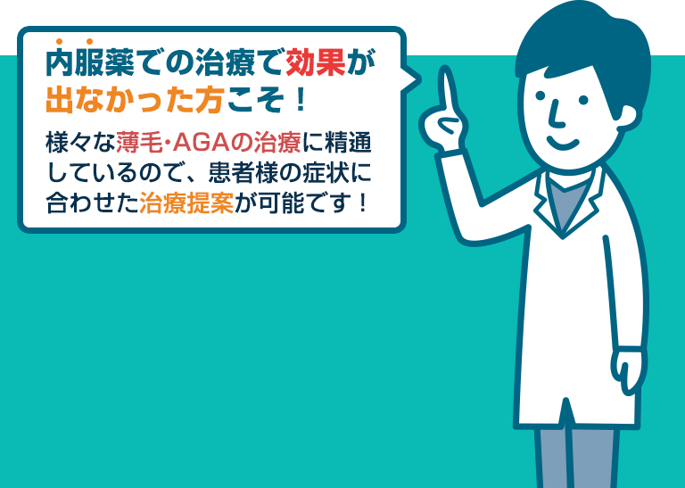 内服薬での治療で効果が出なかった方こそ！